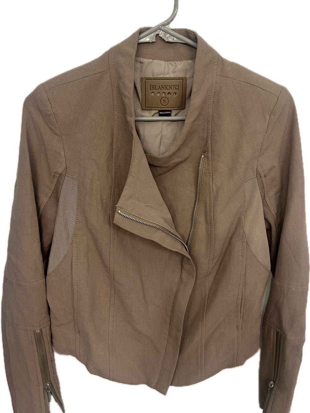 Blank NYC Taupe crop moto Women’s Jacket